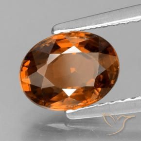 Zircone Arancione scuro naturale da 1.85 ct, Ovale, VVS