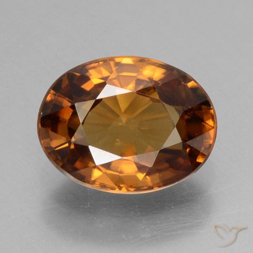 1.85ct Naturale Arancione scuro Zircone, Ovale, VVS