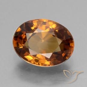 Zircone Arancione scuro naturale da 1.85 ct, Ovale, VVS