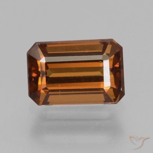 1.56ct Naturale Arancio medio-scuro Zircone, Taglio smeraldo, VVS