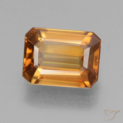 Zircone Arancio Terra naturale da 1.45 ct, Ottagonale / Taglio smeraldo, VVS