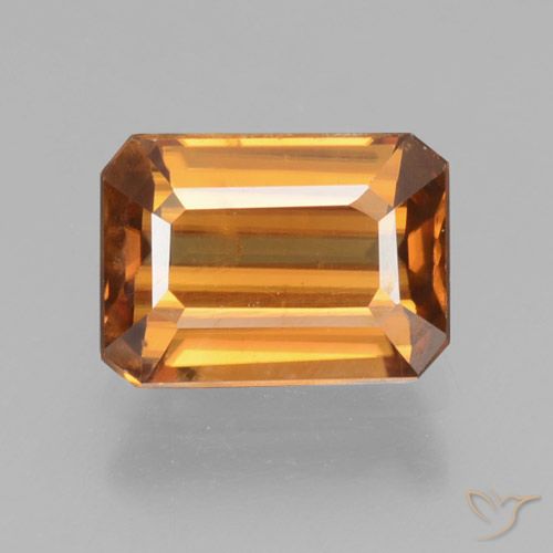 1.67ct Naturale Arancione scuro Zircone, Taglio smeraldo, VVS