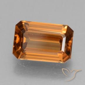 Zircone Arancione marroncino naturale da 1.22 ct, Ottagonale / Taglio smeraldo, VVS-VS