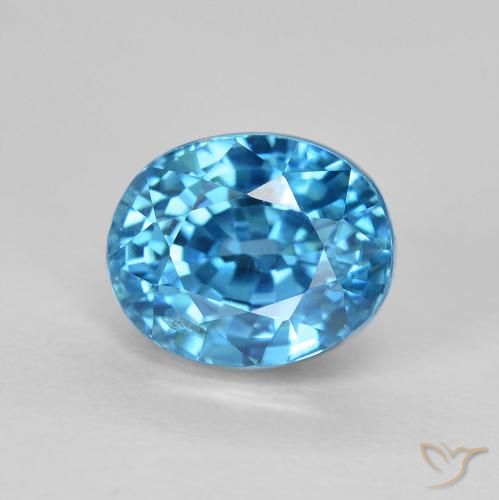 3.88ct Naturale Azzurro Zircone, Ovale, VS