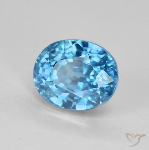 Zircone Azzurro naturale da 3.88 ct, Ovale, VS