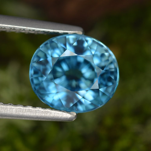 Zircone naturale blu da 3,49 ct, taglio ovale, VS