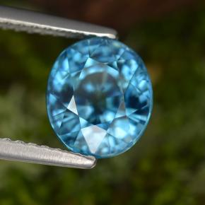 Zircone naturale blu da 3,49 ct, taglio ovale, VS