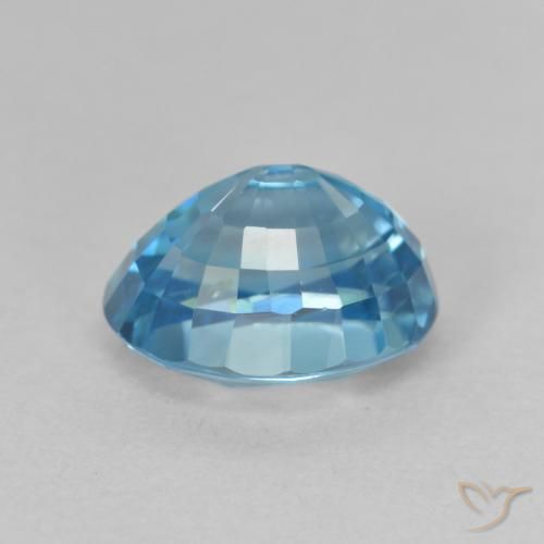Zircone Yale Blue naturale da 3.40 ct, Ovale, VVS