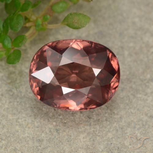3.51ct Naturale Rosso scuro Zircone, Ovale, VVS-VS