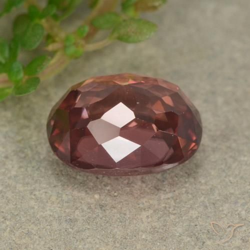 Zircone Rosso scuro naturale da 3.51 ct, Ovale, VVS-VS
