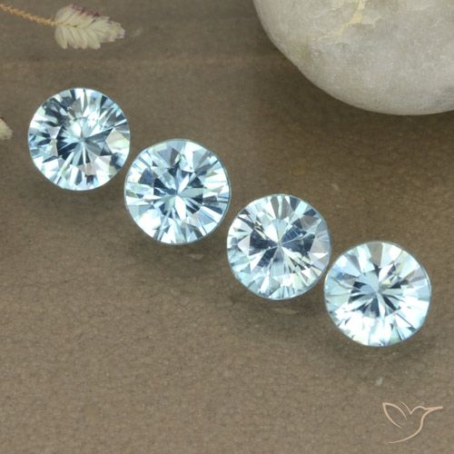 Zircone naturale blu da 2,07 ct, taglio rotondo, VVS-VS