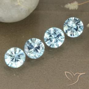 Zircone naturale blu da 2,07 ct, taglio rotondo, VVS-VS