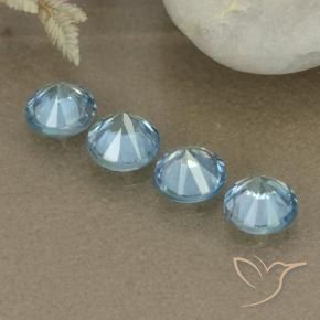 Zircone naturale blu da 2,07 ct, taglio rotondo, VVS-VS