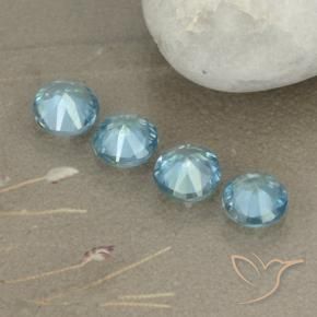 Gemme di Zircone Bambina blu naturale da 1.94 ct, Rotondo, VVS-VS