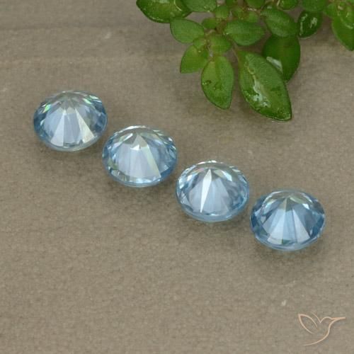 Gemme di Zircone Bambina blu naturale da 2.05 ct, Rotondo, VVS-VS