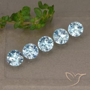 Gemme di Zircone Blu naturale da 2.35 ct, Rotondo, VVS-VS