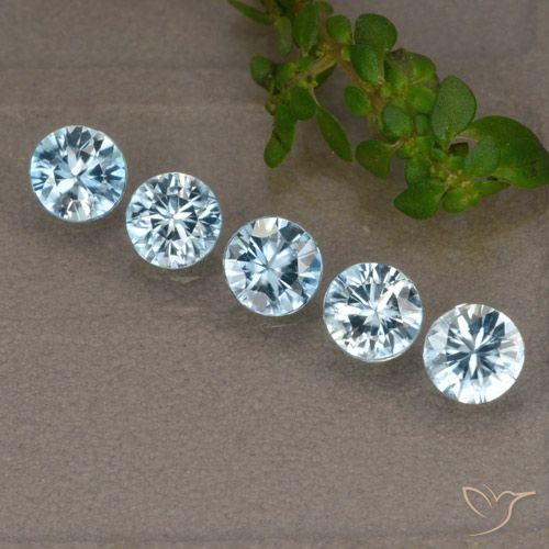 2.40ctw Naturale Blu Zircone, Rotondo, VVS-VS