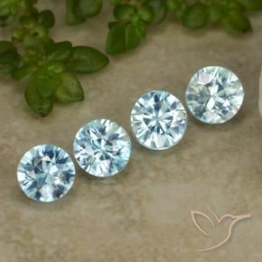 Gemme di Zircone Bambina blu naturale da 1.96 ct, Rotondo, VVS-VS