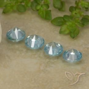 Gemme di Zircone Bambina blu naturale da 1.96 ct, Rotondo, VVS-VS