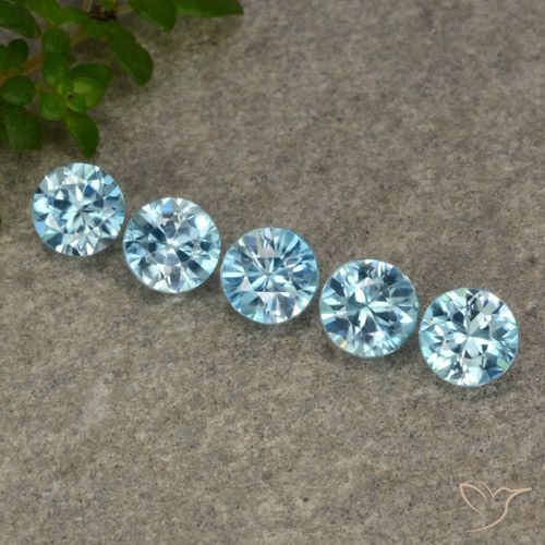2.41ctw Naturale Azzurro Zircone, Rotondo, VVS-VS