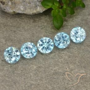 Gemme di Zircone Bambina blu naturale da 2.51 ct, Rotondo, VVS-VS