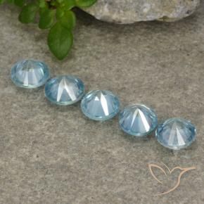 Gemme di Zircone Bambina blu naturale da 2.51 ct, Rotondo, VVS-VS