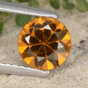 Zircone naturale arancione da 1,45 ct, taglio rotondo, VVS-VS