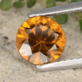 Zircone naturale arancione da 1,45 ct, taglio rotondo, VVS-VS