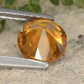 Zircone naturale arancione da 1,45 ct, taglio rotondo, VVS-VS