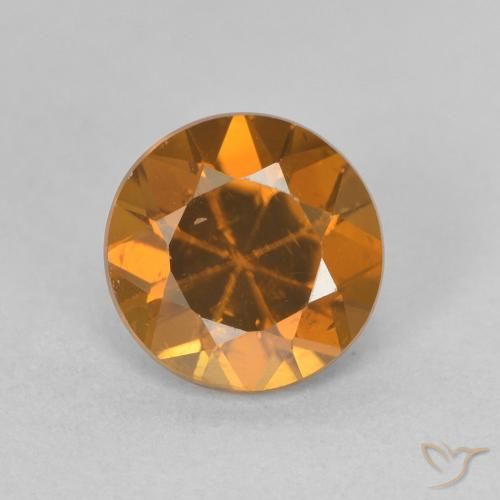 Zircone Arancio Medio naturale da 1.65 ct, Rotondo, VVS-VS