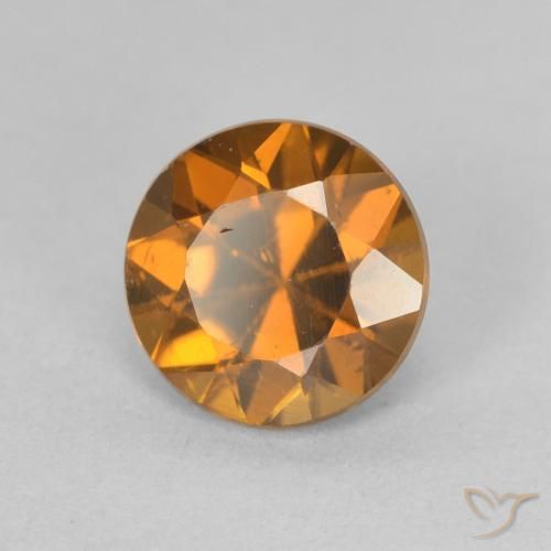 Zircone Arancio Medio naturale da 1.65 ct, Rotondo, VVS-VS