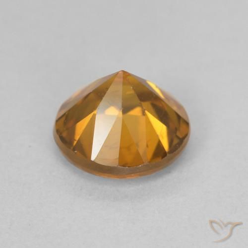 Zircone Arancio Medio naturale da 1.65 ct, Rotondo, VVS-VS