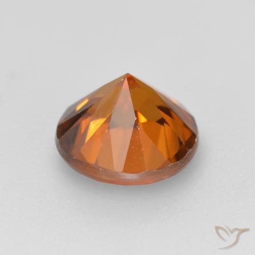 Zircone Arancio medio-scuro naturale da 1.62 ct, Rotondo, VVS-VS