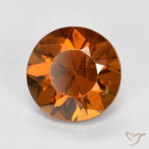 Zircone Arancione rossastra naturale da 1.65 ct, Rotondo, VVS-VS