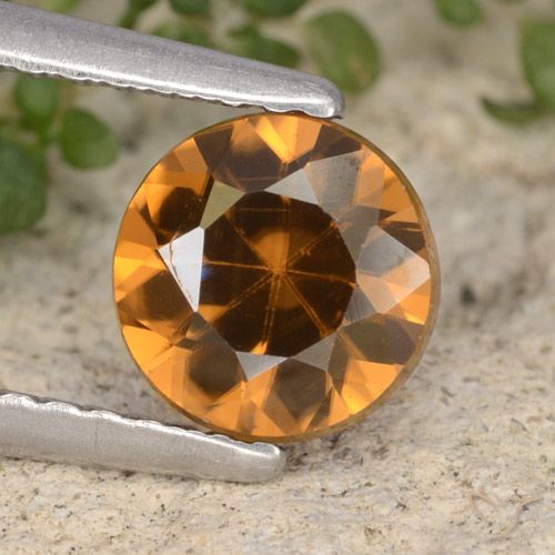 1.54ct Naturale Arancio Medio Zircone, Rotondo, VVS-VS