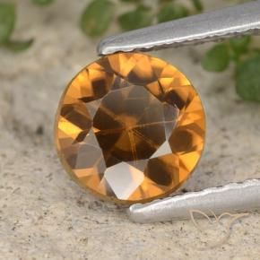Zircone Arancio Medio naturale da 1.54 ct, Rotondo, VVS-VS