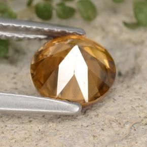 Zircone Arancio Medio naturale da 1.54 ct, Rotondo, VVS-VS