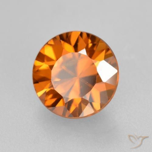 Zircone Arancio Medio naturale da 1.82 ct, Rotondo, VS