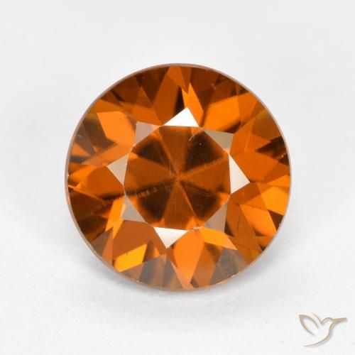 1.48ct Naturale Arancione scuro Zircone, Rotondo, VVS-VS