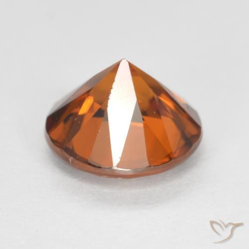 Zircone Arancione scuro naturale da 1.48 ct, Rotondo, VVS-VS