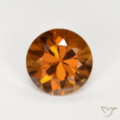 1.52ct Naturale Arancio medio-scuro Zircone, Rotondo, VVS-VS