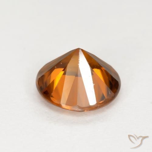 Zircone Arancio medio-scuro naturale da 1.52 ct, Rotondo, VVS-VS