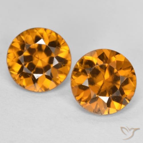 2.32ctw Naturale Arancio medio-scuro Zircone, Rotondo, VVS-VS