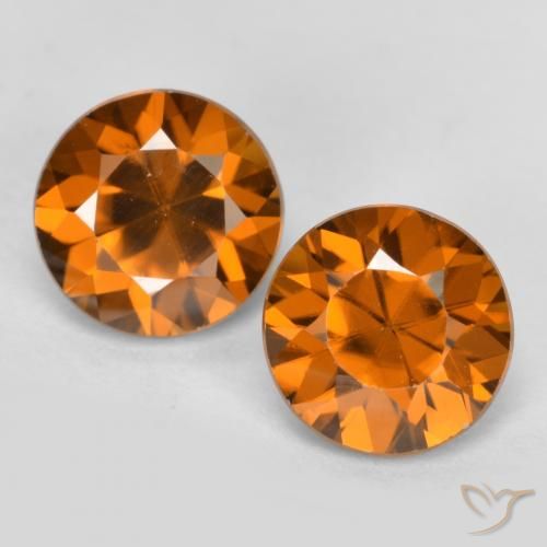 2.55ctw Naturale Arancio medio-scuro Zircone, Rotondo, VVS-VS