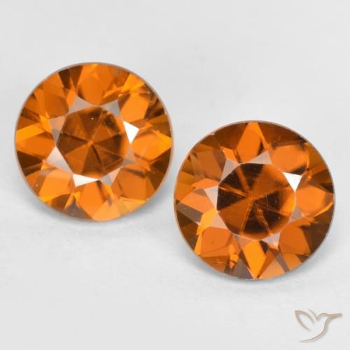 2.41ctw Naturale Arancio medio-scuro Zircone, Rotondo, VVS-VS