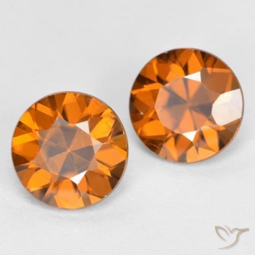 Gemme di Zircone Arancio medio-scuro naturale da 2.41 ct, Rotondo, VVS-VS