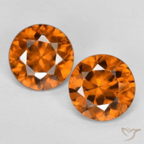 Zircone naturale arancione da 2,28 ct, taglio rotondo, VVS-VS