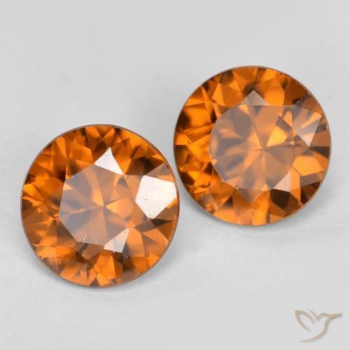 Zircone naturale arancione da 2,28 ct, taglio rotondo, VVS-VS