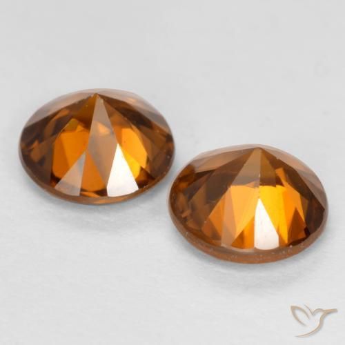 Zircone naturale arancione da 2,28 ct, taglio rotondo, VVS-VS