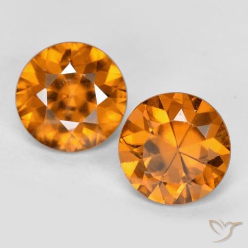 2.14ctw Naturale Arancione scuro Zircone, Rotondo, VVS-VS
